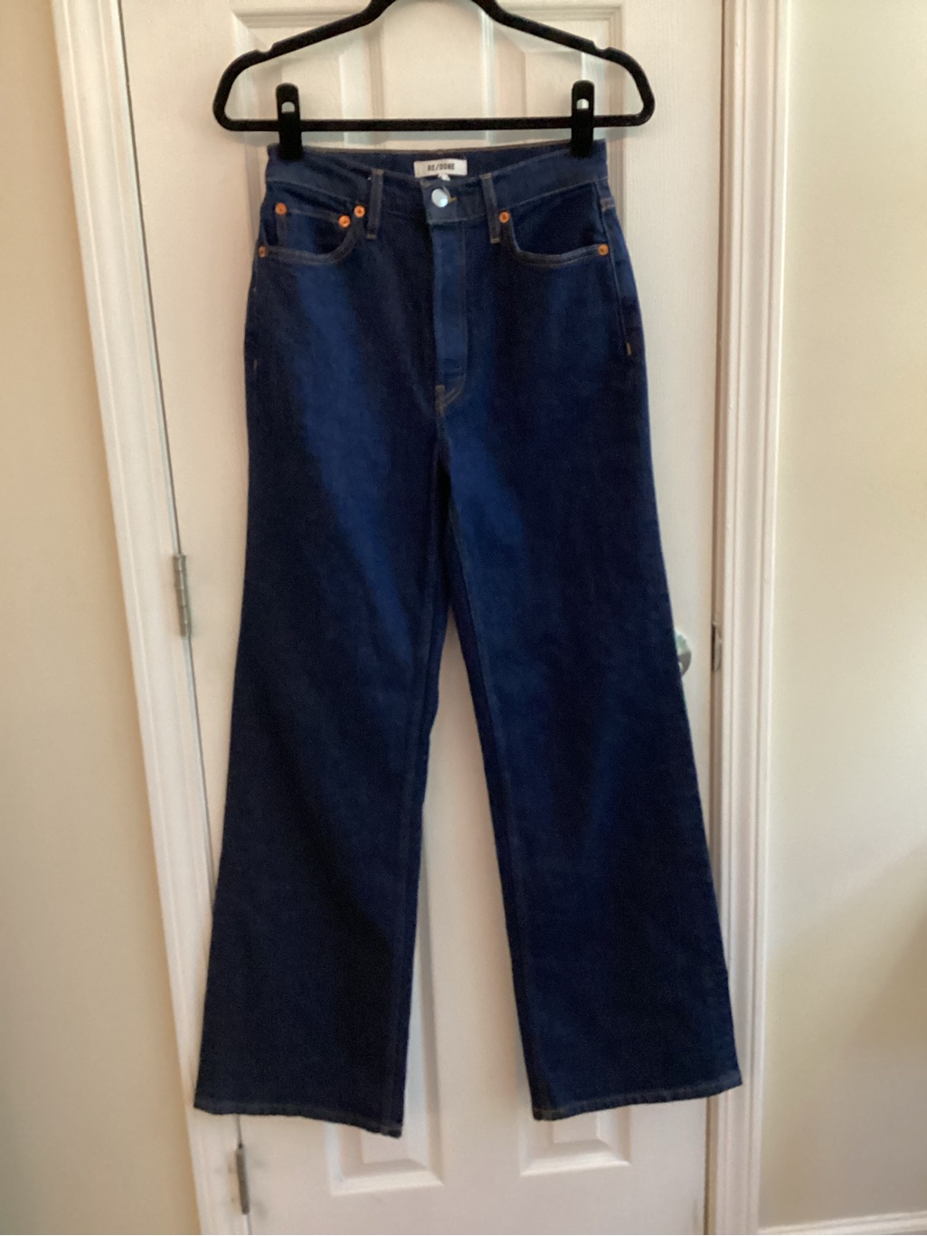 Redone Wide Leg Dark Wash Denim Jeans Size 26